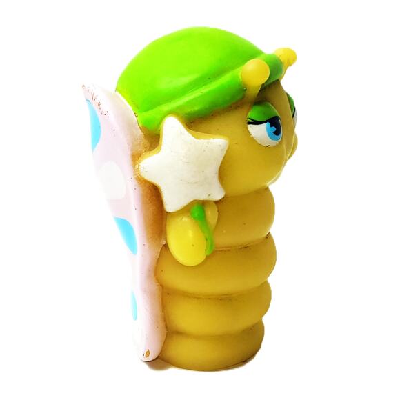 1980's Vintage 3" Glow Worm Glo Friend Butterfly Action Figure with Green Hat - Picture 4 of 8